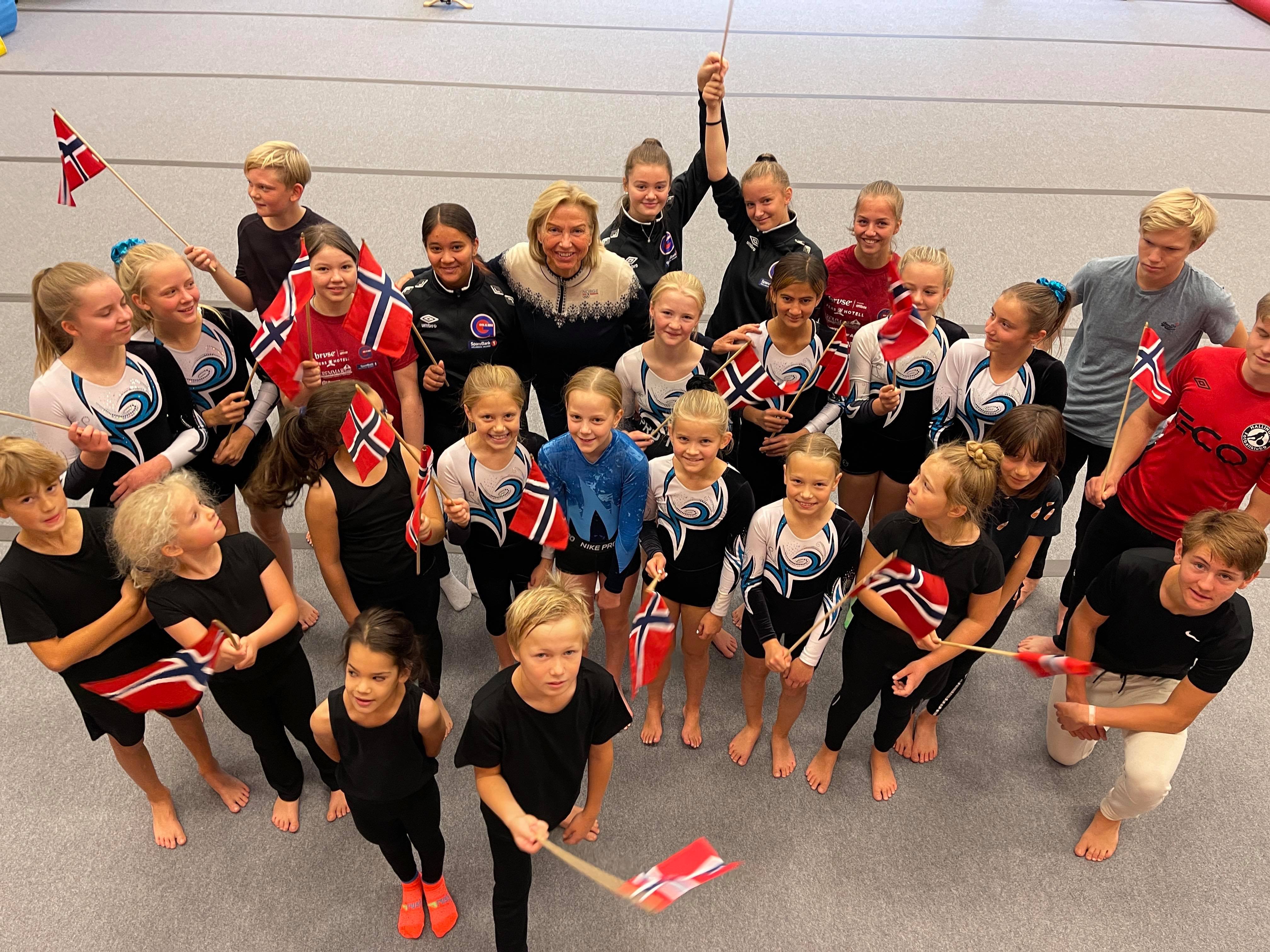 Norske flagg hører med når man markerer gjenåpningen av idretten etter pandemien
