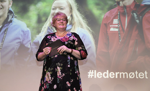 Kulturminister Trine Skei Grande under Ledermøtet i NIF 25. mai. Foto: Geir Owe Fredheim 