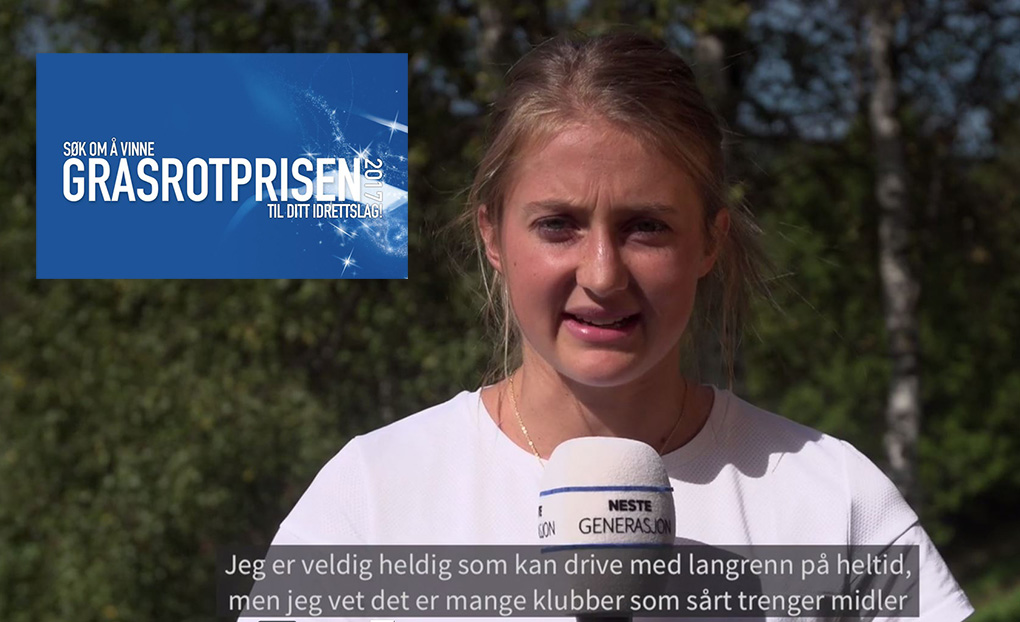 Ingvild Flugstad Østberg er ambassadør for Grasrotprisen! Nå spør hun om det finnes idrettslag som gjør ekstra for å bevare ungdommene. 
