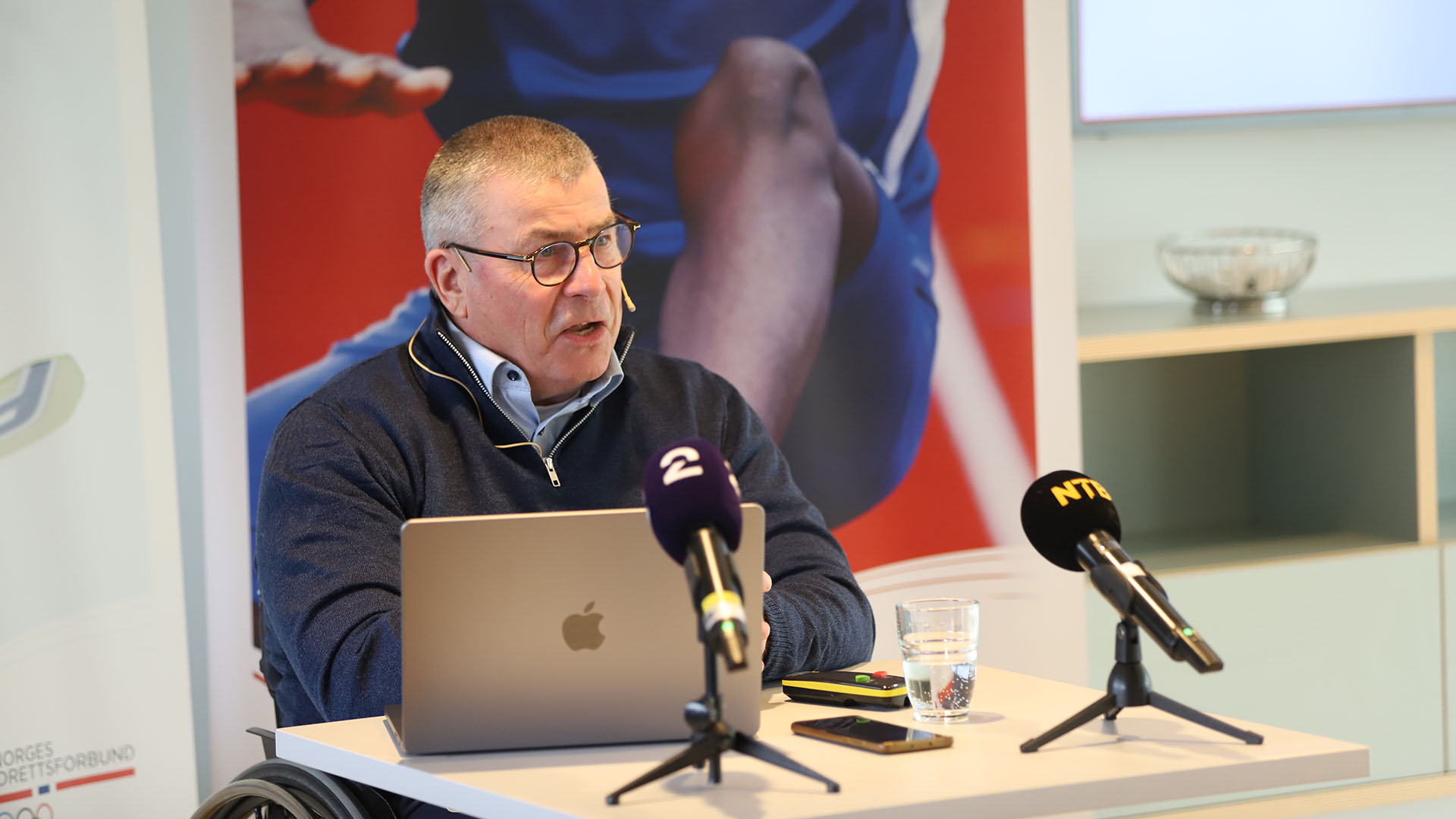 Terje Roel, leder av valgkomiteen, la onsdag frem innstillingen til idrettsstyret 2023–2027.  Se opptak fra pressekonferansen. Foto: Marte Hoel Romskaug