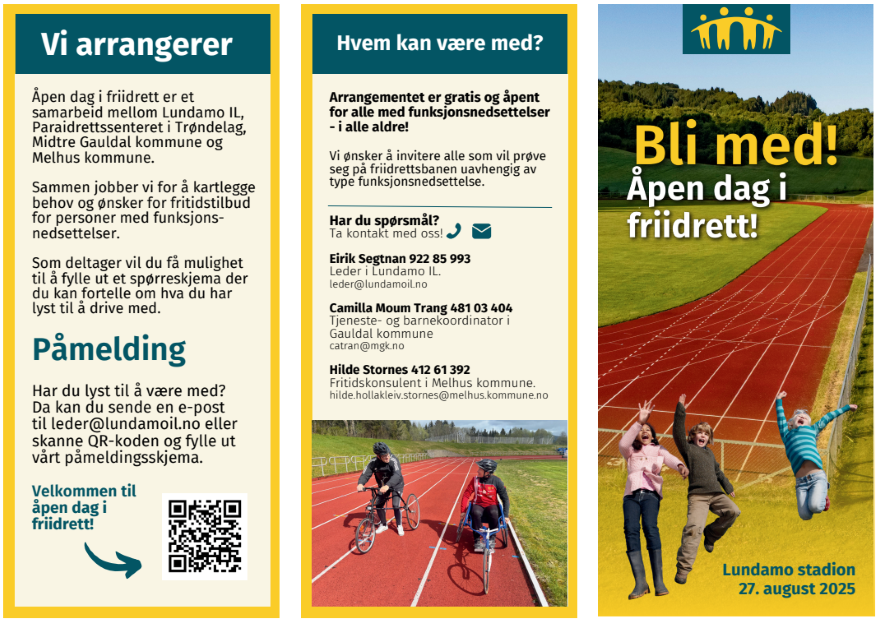 Åpen friidrettsdag på Lundamo stadion 27. august