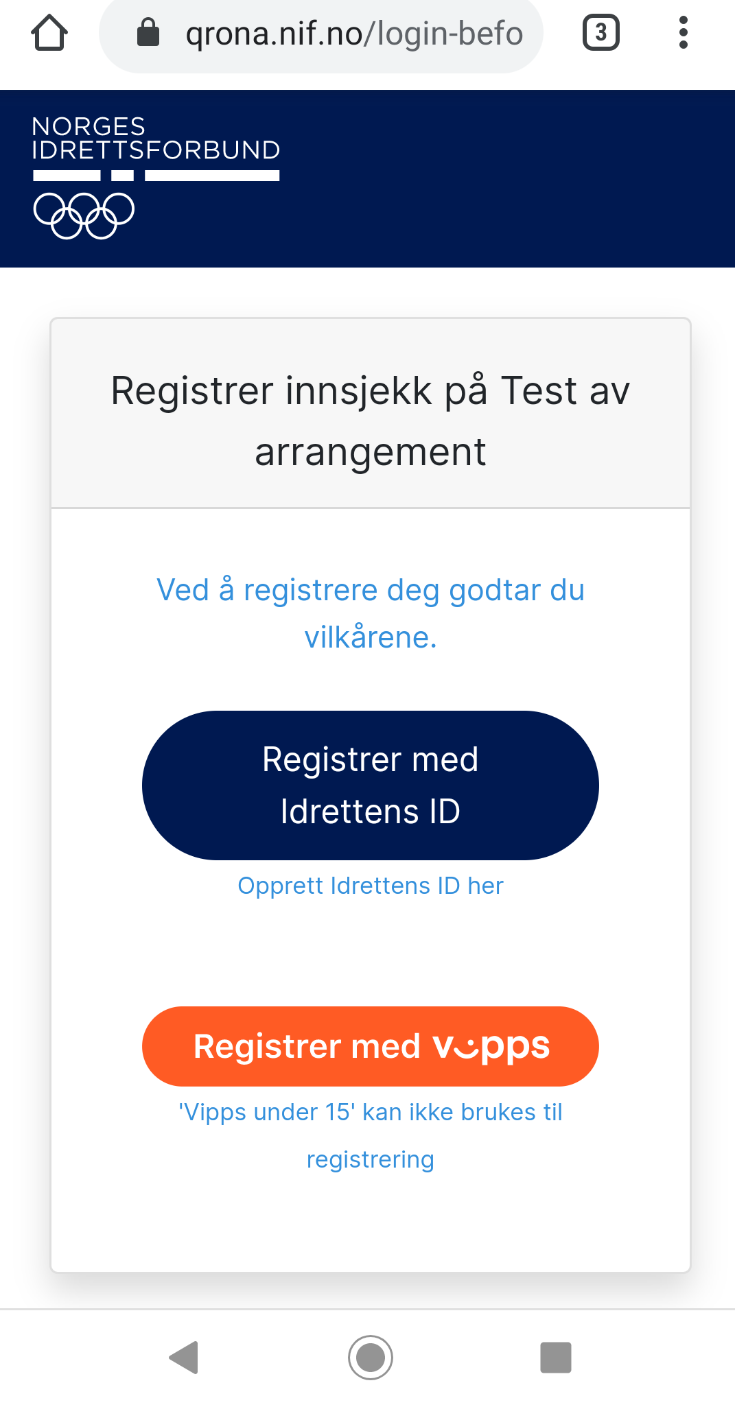 Registrer deg på arrangement Registrer deg på arrangement