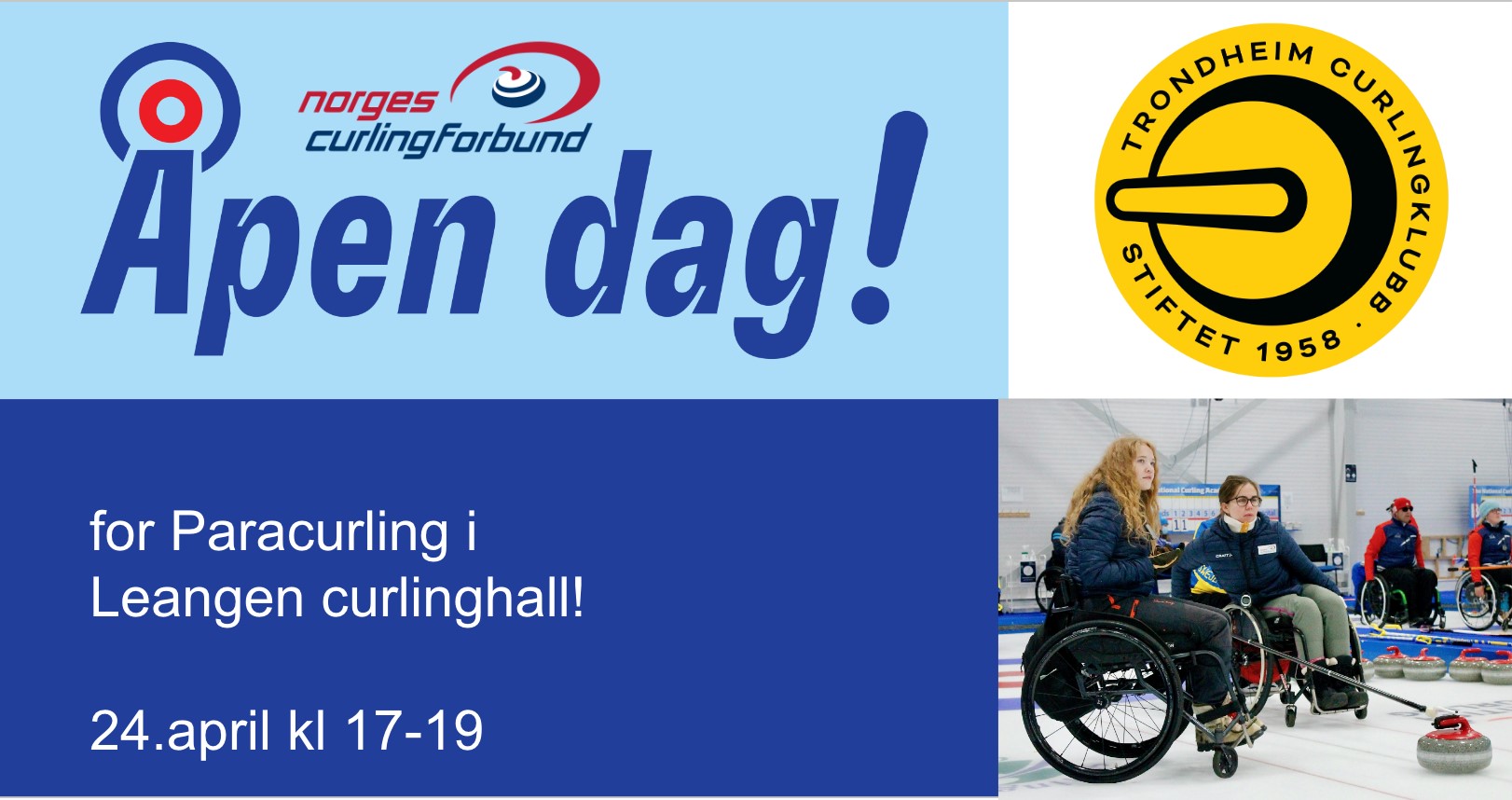 Bli med på utprøving av paracurling i Trondheim mandag 24. april kl. 17-19.