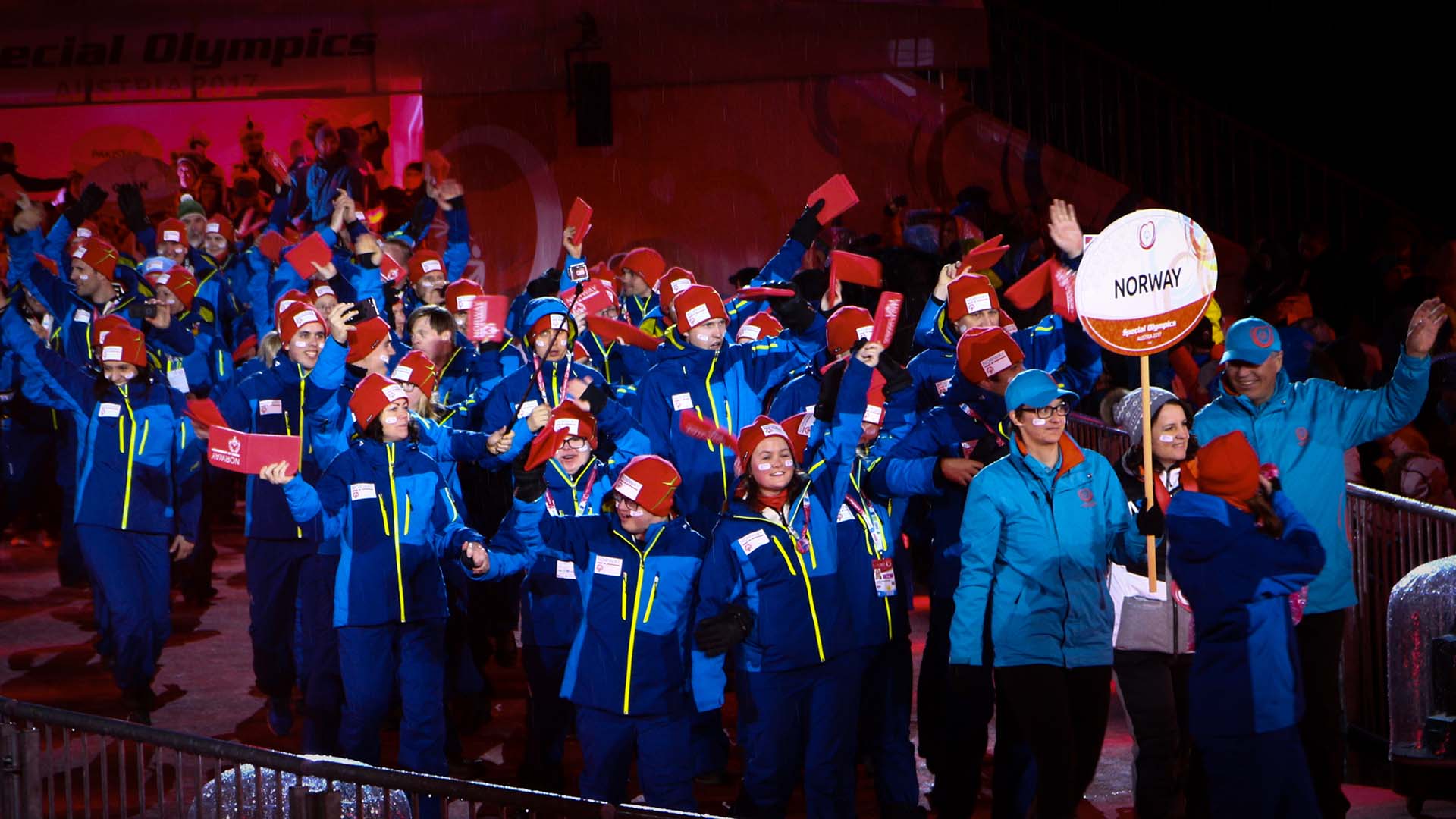 Norges tropp under Special Olympics World Winter Games i 2017. Foto: Karl Filip Singdahlsen