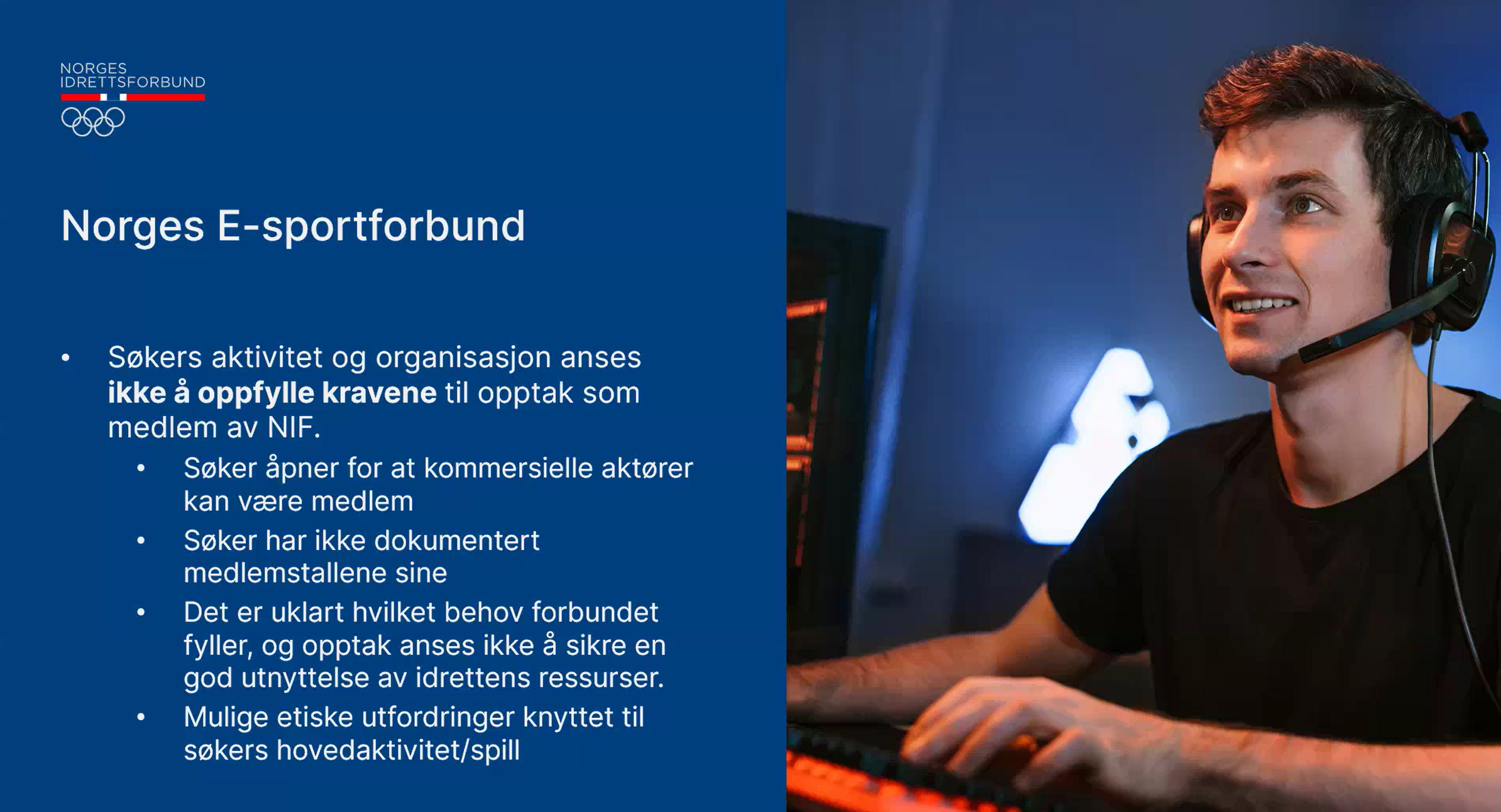 NESF oppfyller ikke minimumskravene som særforbund