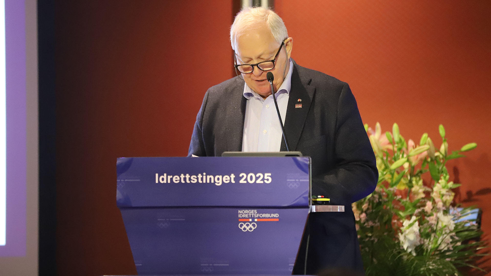 1. visepresident Arne Bård Dalhaug på idrettstinget. Foto: Marte Hoel Romskaug / Norges idrettsforbund