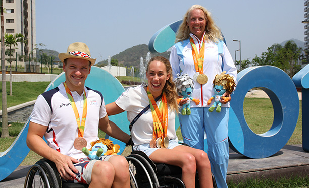 Andreas Bjørnstad, Sarah Louise Rung og Ann Cathrin Lübbe sørget for alle Norges åtte medaljer i Paralympics i Rio. Foto: Martin Hafsahl