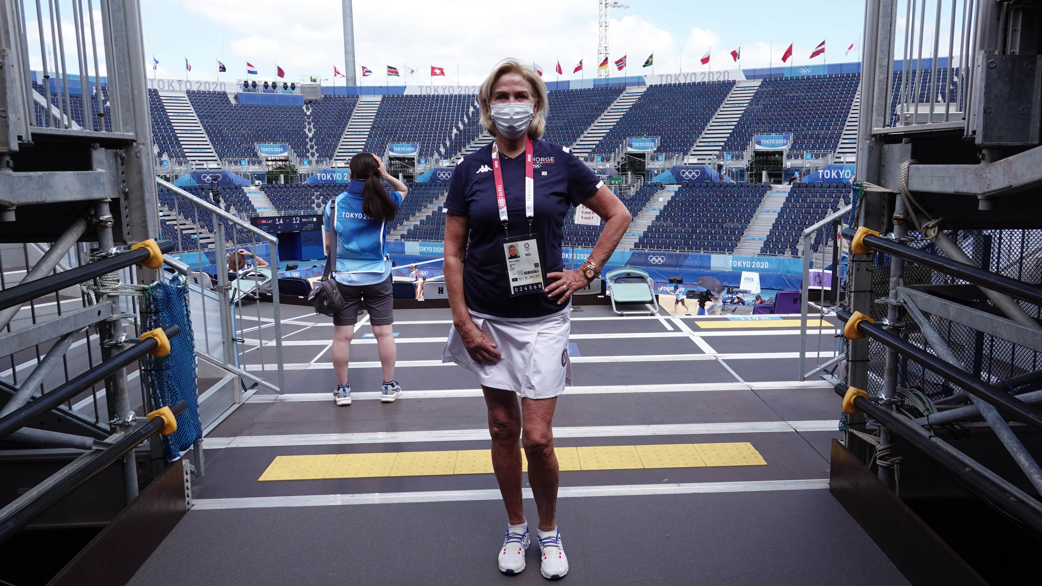 Idrettspresident Berit Kjøll under OL i Tokyo. Foto: Geir Owe Fredheim