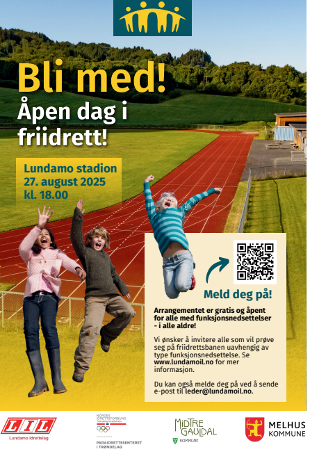 Alle med en funksjonsnedsettelse inviteres til åpen dag i friidrett på Lundamo 27. august.