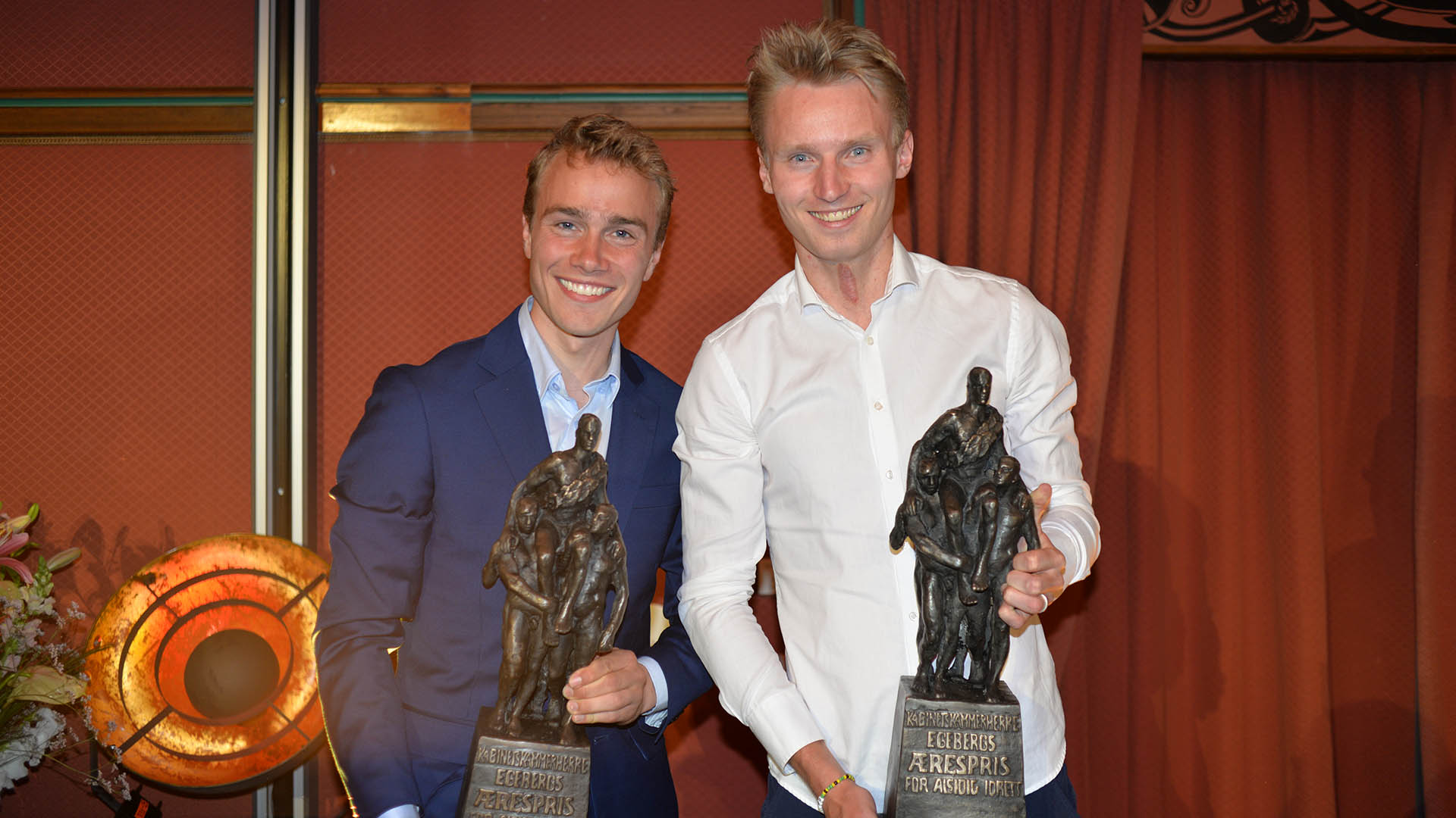Kasper Fosser (t.v) og Jørgen Baklid fikk Egebergs Ærespris 2025. Foto: Carolyn Hannigan / Norges idrettsforbund