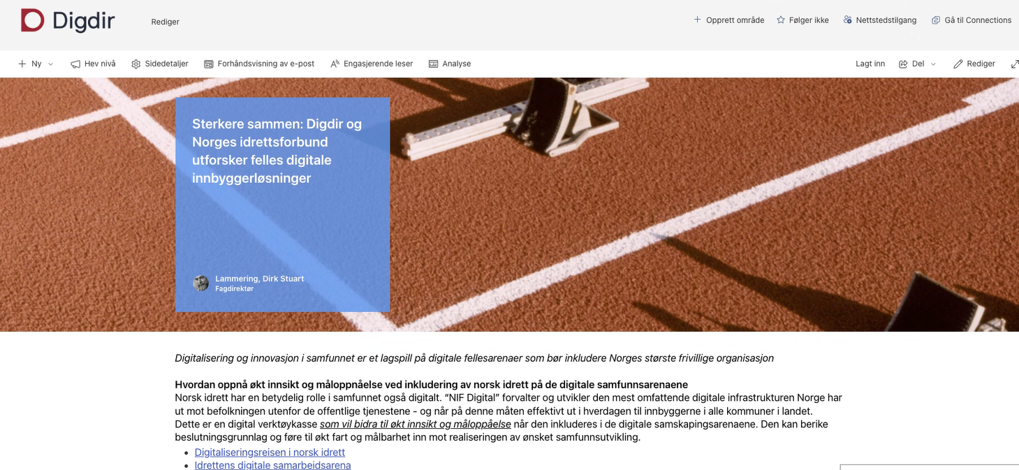 Offentlig sektor inkluderer nå norsk idrett i digitaliseringen av samfunnet