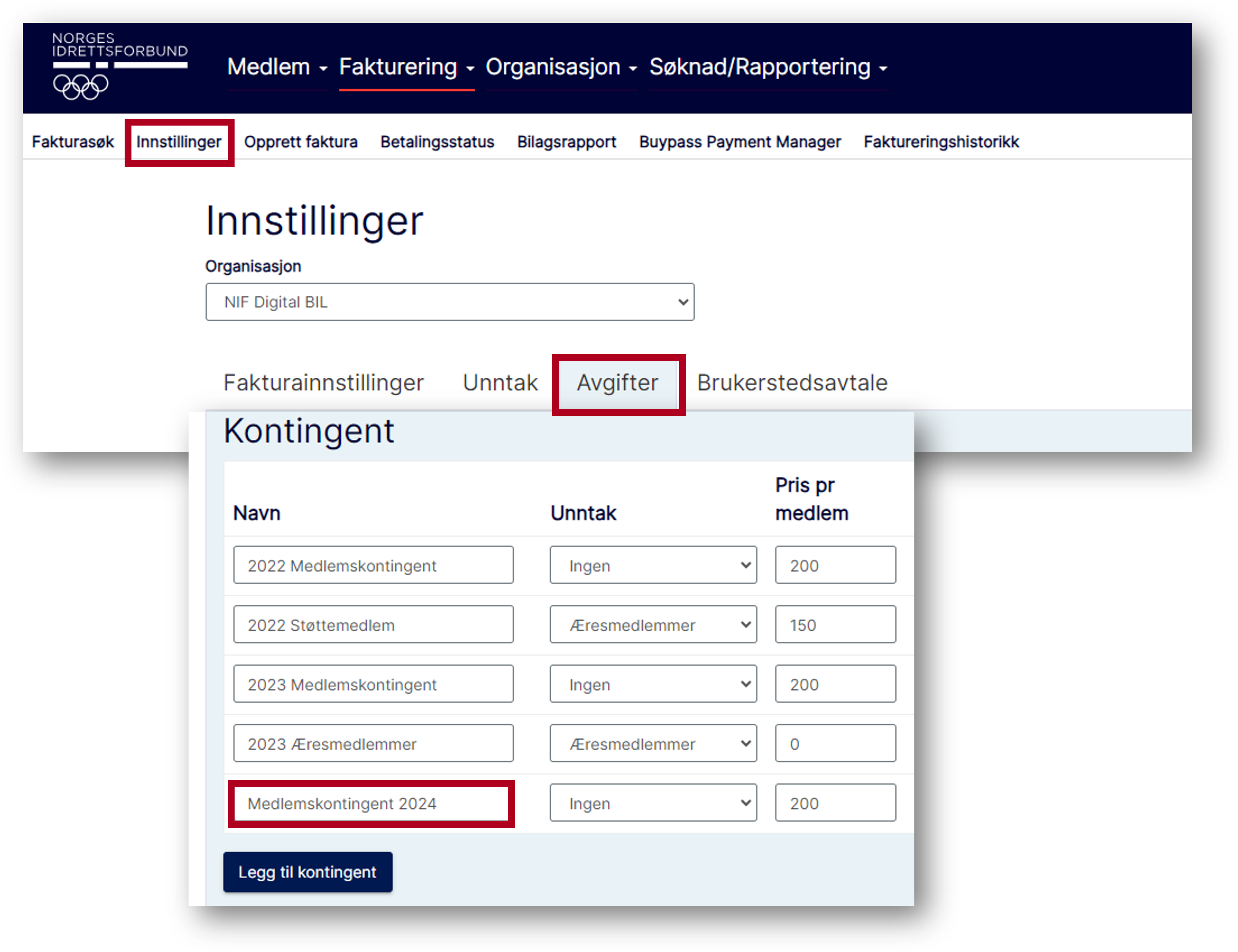 Medlemskontingent 2024
