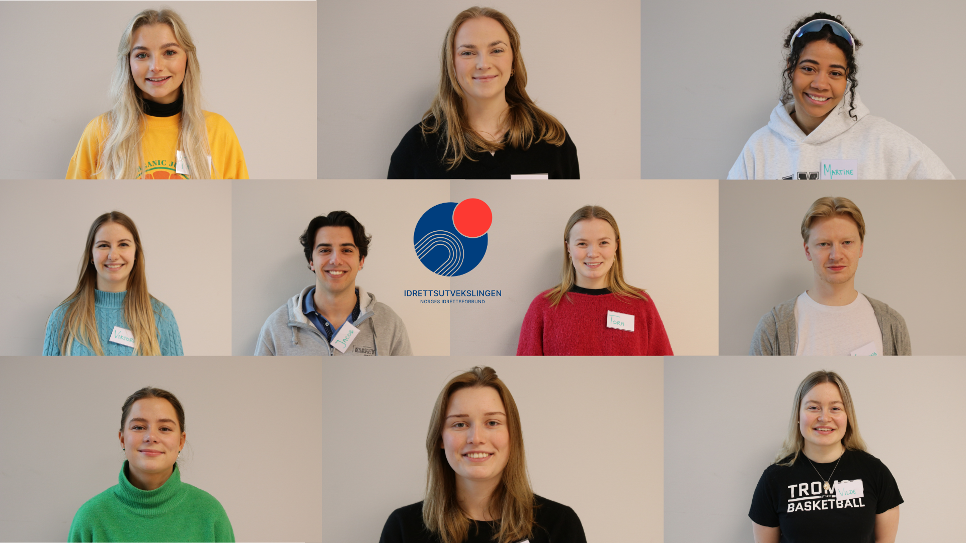 Øverst fra venstre: Thea Skottlien, Fride Hvidsten, Martine Torstrup. Midten fra venstre: Viktoria Lenes, Jakob Bakken, Tora Johansen, Sveinung Fredriksen. Nederst fra venstre: Jenny Brandal, Adrianna Berg, Vilde Sjåvik