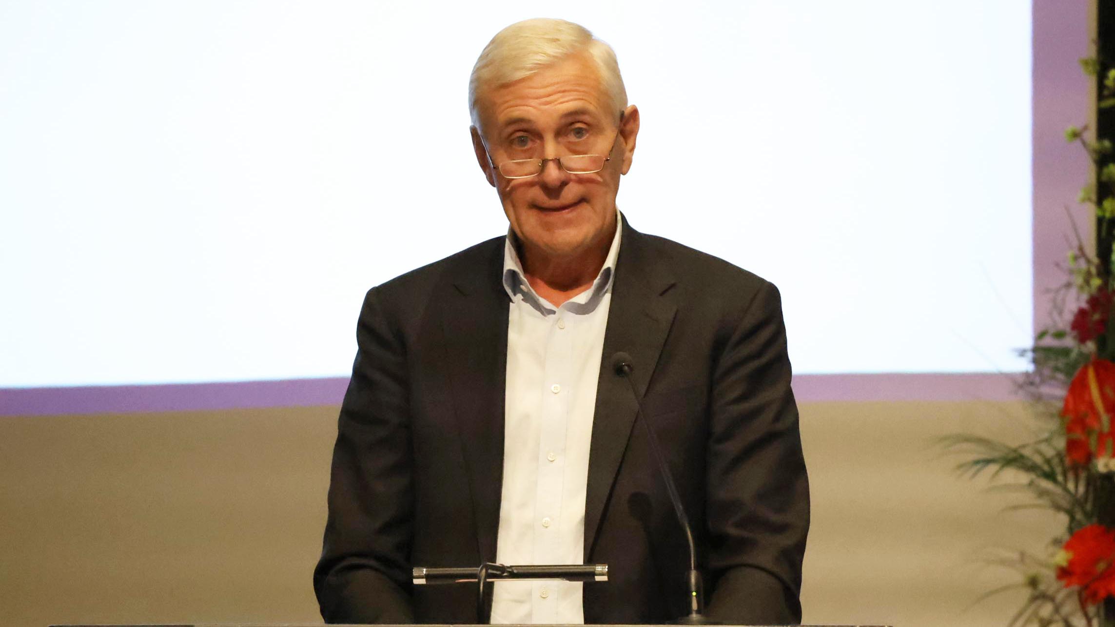 ADNOs styreleder Rune Andersen snakket om antidopingarbeidet til NIFs ledermøte. Foto: Geir Owe Fredheim