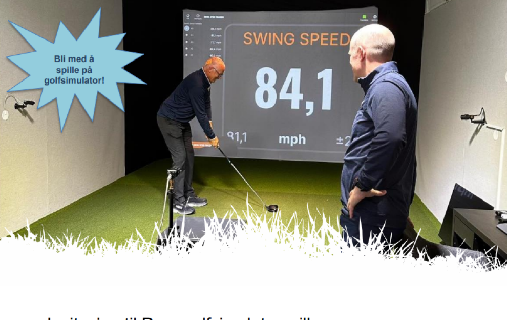 I vinter/vår blir det mulig å prøve golfsimulatoren på Stjørdal Golfsenter.