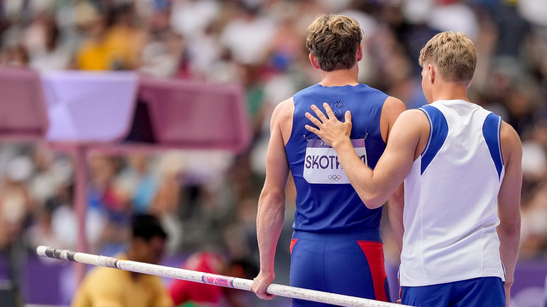 Sander Skotheim og Marcus Rooth under OL i Paris 2024. Foto: Beate Oma Dahle / NTB