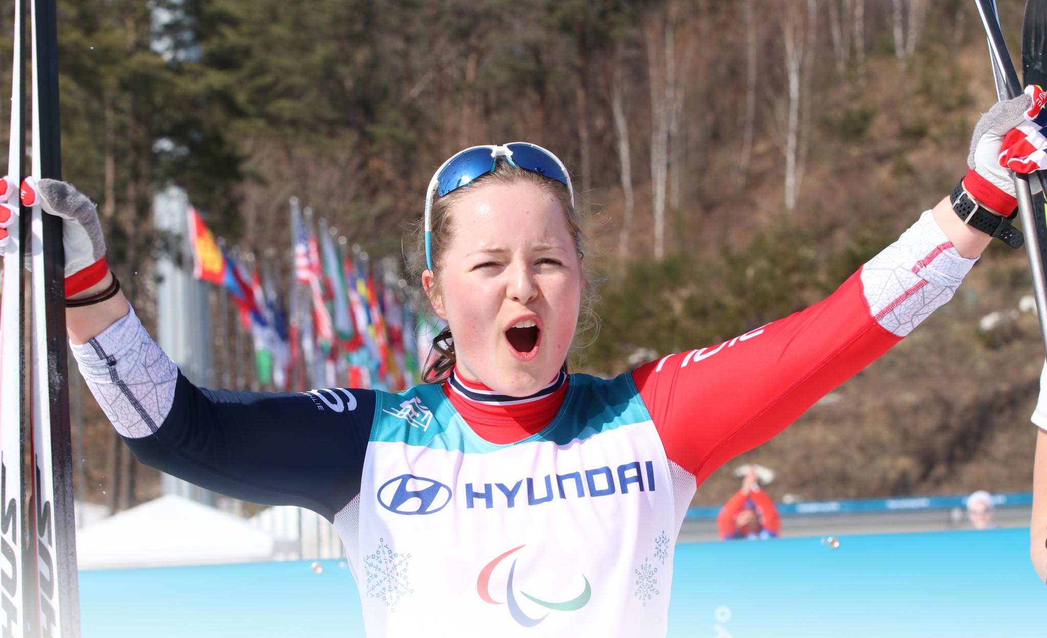 Stort øyeblikk: Vilde Nilsen (17) fra Kvaløysletta skilag jublerr for sølv i sprint. Foto: Geir Owe Fredheim