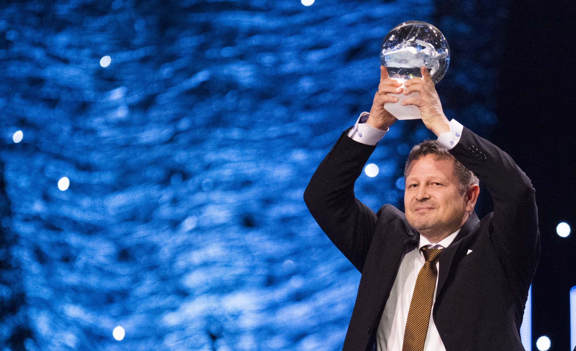 Svein Robert Vestå fra Sortland Volleyballklubb vant prisen Årets ildsjel på Idrettsgalla 2017. Foto: NTB / Scanpix