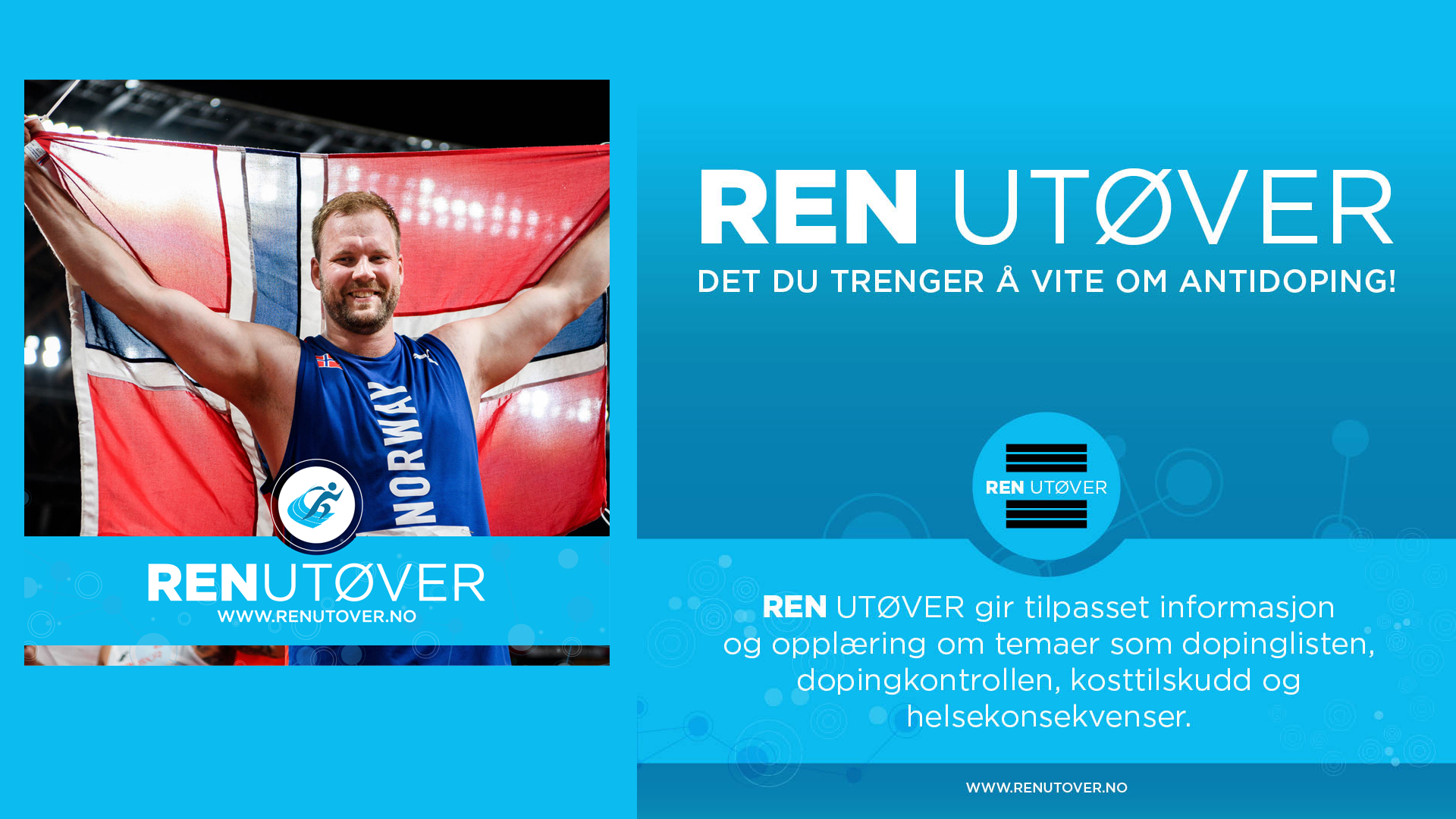 Eivind Henriksen, som tok OL-sølv i slegge i Tokyo er ambassadør for Ren Utøver. Foto: Antidoping Norge